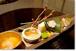 京都一の傳 3月のランチ 前菜