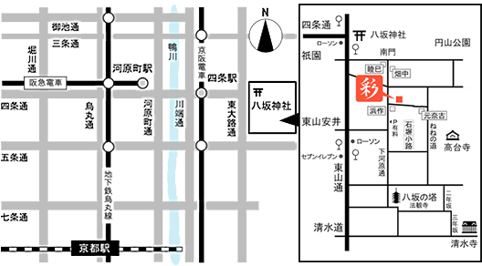 ぎをん彩～AYA～　地図