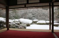 雪の朝、詩仙堂へ。