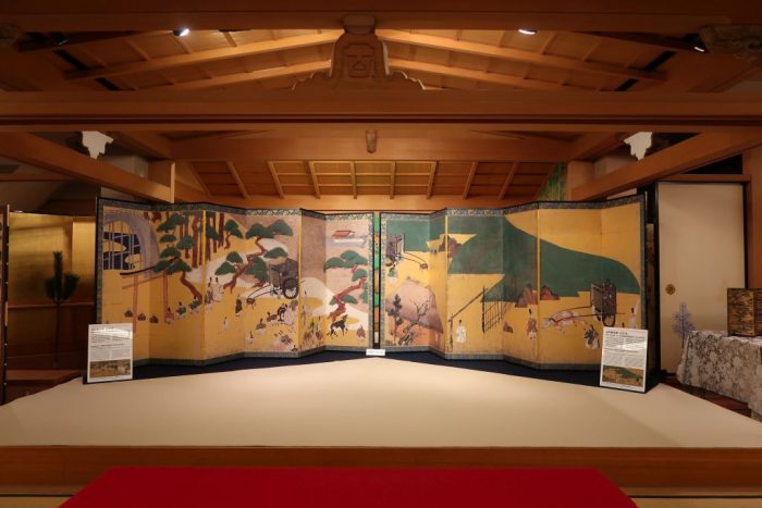 冬季特別展示　京あそび×無鄰菴　俵屋宗達「国宝 源氏物語関屋澪標図屏風(高精細複製)」
