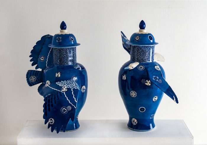 桝本佳子 個展「Blue Birds／Blue Ceramics」（ワコールスタディホール京都）