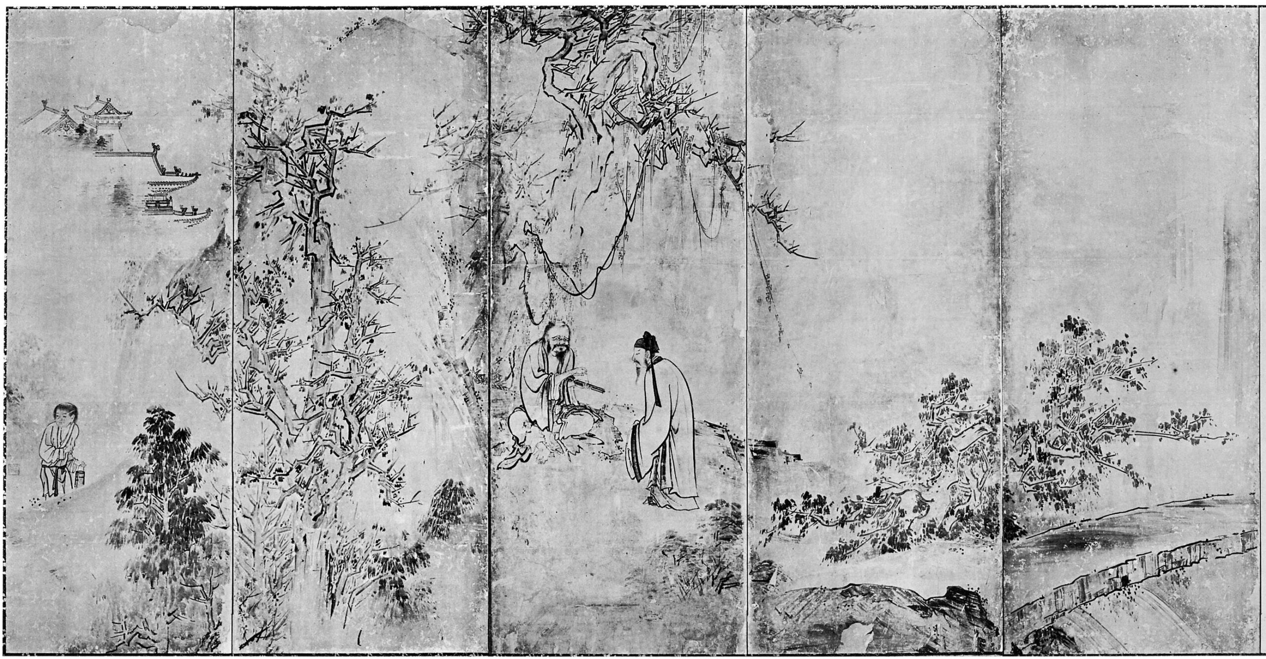 長谷川等伯筆「列仙図屏風」 右隻