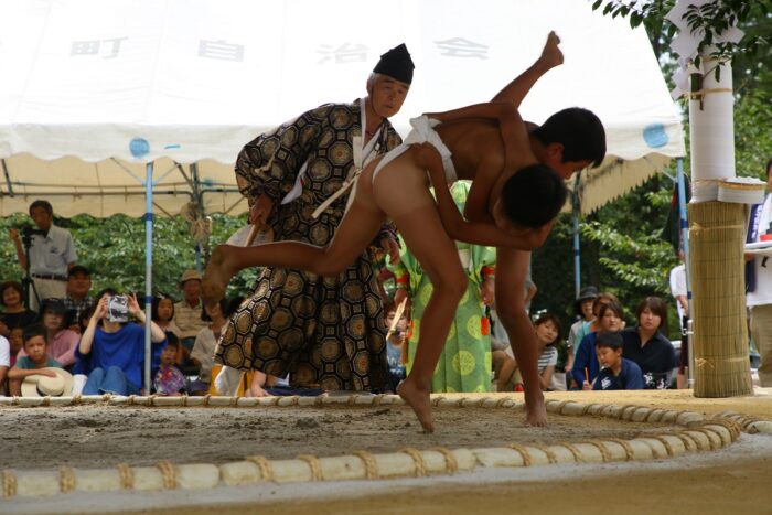 大原野神社　御田刈祭　神相撲