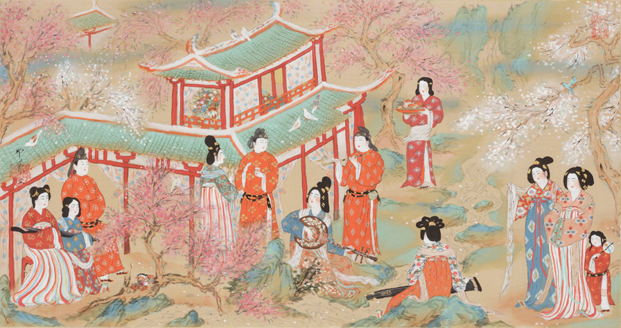 堂本印象 「公子行絵巻」(部分)1925年(大正14)京都府立堂本印象美術館蔵