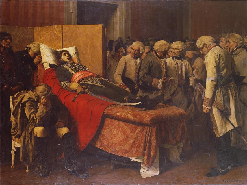 ジャン＝ポール・ローランス　《マルソー将軍の遺体の前のオーストリアの参謀たち》  1877年  泉屋博古館東京