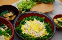 京北の畑から。とれたて野菜でアウトドア料理！ 【第12回】3月は、菜の花のレシピ。「菜の花の卯の花すし」をどうぞ