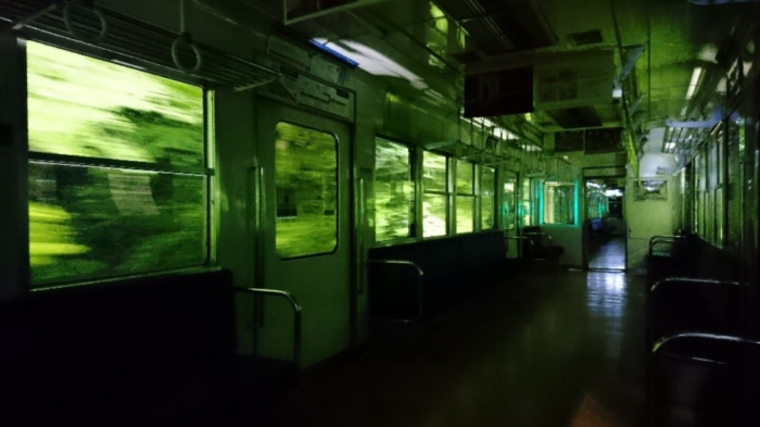 叡山電車　新緑のライトアップ特別列車