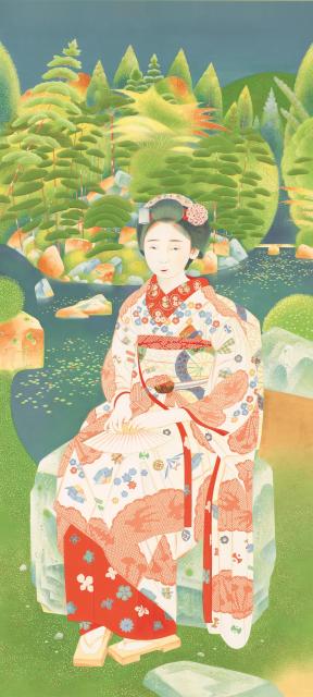 土田麦僊 《舞妓林泉》 1924年 東京国立近代美術館