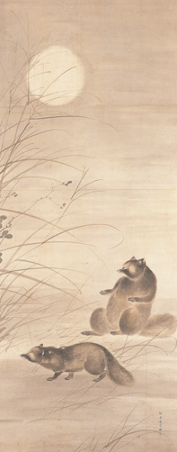 月下狸図 明治時代