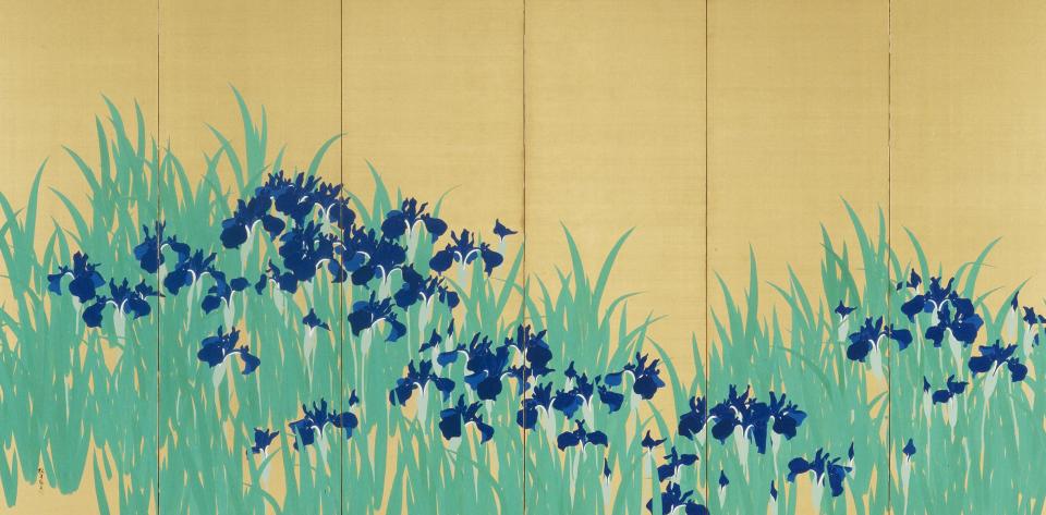 木島櫻谷《燕子花図屏風》 大正6年(1917) 泉屋博古館東京 ※展示期間 6/21～7/21