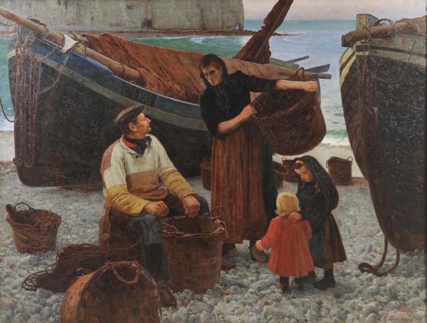 鹿子木孟郎 《ノルマンディーの浜》 1907年（明治40） 泉屋博古館東京寄託