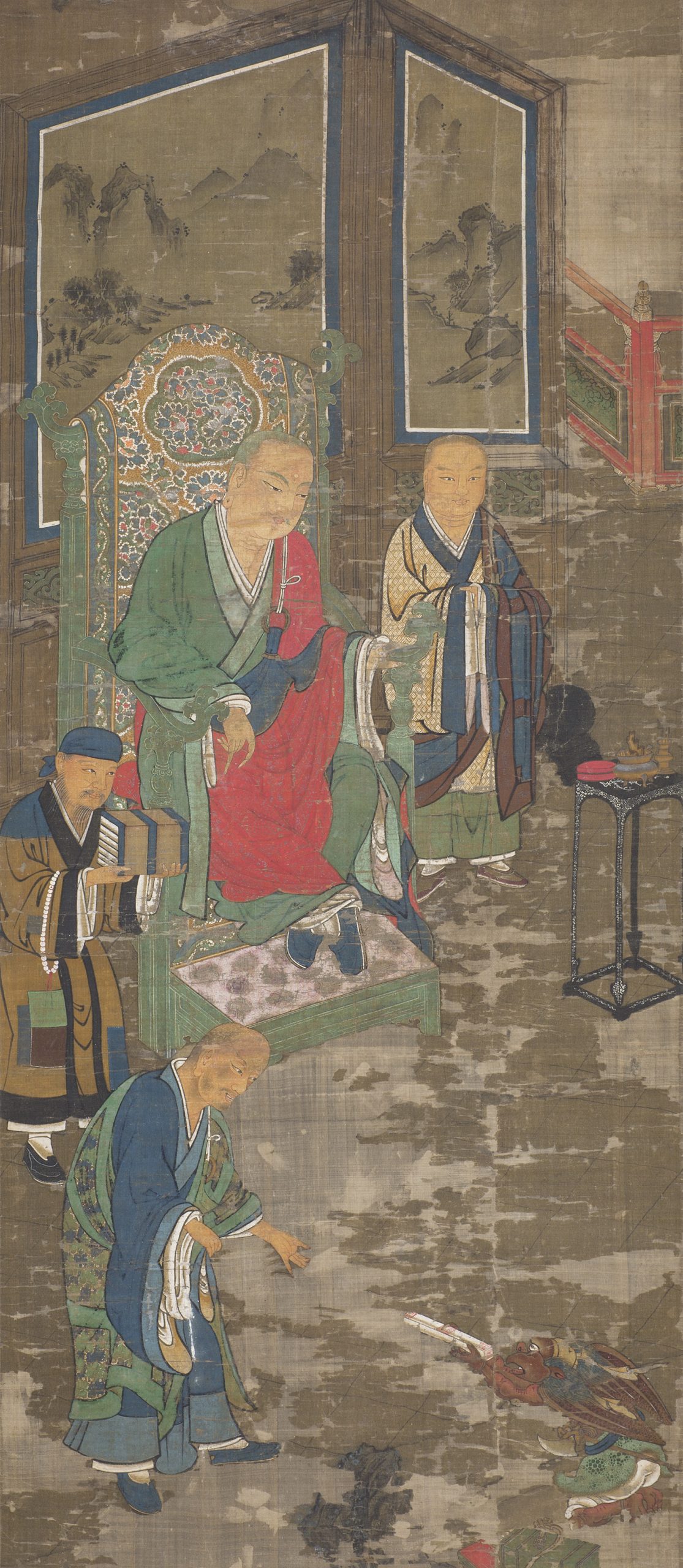 十八羅漢図　６幅のうち１幅　日本　南北朝時代・14世紀　京都・廣誠院